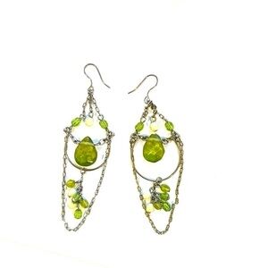Green chandelier earrings